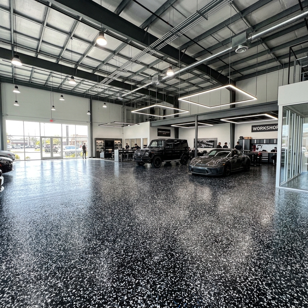 Sol époxy pailleté - Showroom